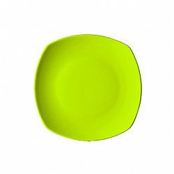 Πιάτο ρηχό κεραμικό 26x26cm, με ενισχυμένη αντοχή στο ξεφλούδισμα, πράσινο συσκευασία 12 τεμαχίων DULCETTI NATIVE-Q26-GN