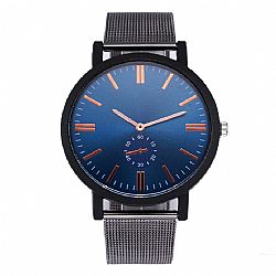 ΡΟΛΟΙ Ανδρικό quartz blue,λουράκι ατσάλι,GENEVA Casual A03A79-44-02