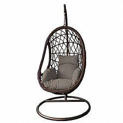 ΚΟΥΝΙΑ Πολυθρόνα Κρεμαστή Μαύρη με Rattan VELCO 184-6140