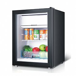 ΨΥΓΕΙΟ Μονόπορτο Βιτρίνα ύψος 59 cm MINI BAR Μαύρο CROWN CM-68B