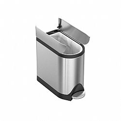ΚΑΔΟΣ Απορριμάτων 10L INOX με προστασία δαχτυλικών αποτυπώματών με πεντάλ με Απαλό Κλείσιμο SIMPLE HUMAN CW1899
