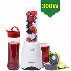 ΜΠΛΕΝΤΕΡ με 2 ποτήρια με κάπάκι 0.6L 300W για Smoothie/milkshake First Austria FA-5243