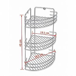 ΕΤΑΖΕΡΑ ΜΠΑΝΙΟΥ INOX με 3 Ράφια 40x19,5x19,5 NEWEST C164-3