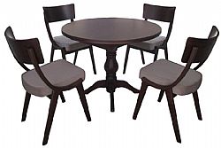 ΣΕΤ Τραπεζαρία Οξιάς Τραπέζι με 4 Καρέκλες Walnut BLIUMI 1035-1027 IN