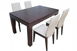 ΣΕΤ Τραπεζαρία Οξιάς Τραπέζι με 4 Καρέκλες Walnut BLIUMI 1019-1026 IN