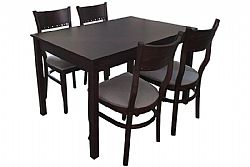 ΣΕΤ Τραπεζαρία Οξιάς Τραπέζι με 4 Καρέκλες Walnut BLIUMI 1037-1031 IN