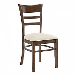 Σετ 2 τεμαχίων CABIN Καρέκλα Καρυδί - PVC Εκρού 43x50x92cm Woodwell Ε7055