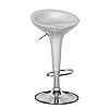 DISCO Σκαμπό BAR, Βάση Χρώμιο, ABS Silver, Ύψος Ρυθμιζόμενο, Περιστρεφόμενο 44x40x71/92cm Woodwell Ε248,2