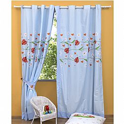 Παιδική Κουρτίνα 150x250cm, με Τρουκς & Δέστρα Αριστερή, Πασχαλίτσα ZOUZOUNIA ZOU-BD-060