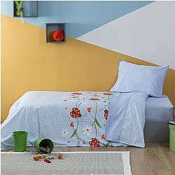 Σετ Παιδική Παπλωματοθήκη 160x240cm & Μαξιλαροθήκη 50x70cm, 100% Βαμβακι, 200 κλωστές,, Πασχαλίτσα ZOUZOUNIA ZOU-BD-033