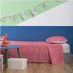 Σετ Παιδικά Σεντόνια 160x260cm & Μαξιλαροθήκη 50x70cm, 100% βαμβάκι, 200 κλωστές, Μπάμπουρας, Ροζ ZOUZOUNIA ZOU-BD-013
