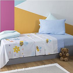 Σετ Παιδικά Σεντόνια 160x260cm & Μαξιλαροθήκη 50x70cm, 100% βαμβάκι, 200 κλωστές, Μέλισσα ZOUZOUNIA ZOU-BD-017
