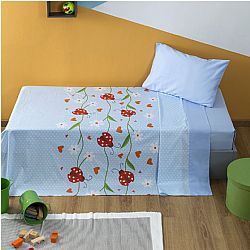 Σετ Παιδικά Σεντόνια 160x260cm & Μαξιλαροθήκη 50x70cm, 100% βαμβάκι, 200 κλωστές, Πασχαλίτσα ZOUZOUNIA ZOU-BD-019