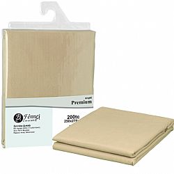 ΣΕΝΤΟΝΙ διπλό 250x270 (4+1), 100% βαμβ. περκάλι πενιέ, siliconized, 200 κλωστές, μπεζ FENNEL P200-FS2-BG