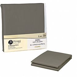 Σετ 2 μαξιλαροθήκες 50x70+5cm, 100% βαμβακερό, 300 κλωστές, (60°C), χακί FENNEL P2-300L-CH