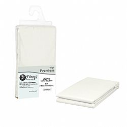Σετ 2 μαξιλαροθήκες 52x72+15cm, 100% βαμβ. Περκάλι πενιέ, siliconized, 200 κλωστές, πάγου FENNEL P200-P-WHW