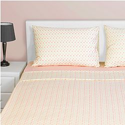 Σετ 2 μαξιλαροθήκες 52x72+15cm, 100% βαμβακερό, 144 κλωστές, siliconized, πουά ροζ FENNEL PC2-S-PSP-PK