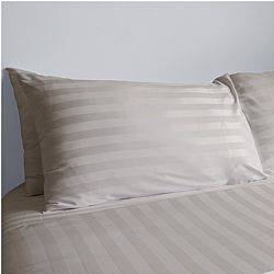 Σετ 2 μαξιλαροθήκες 52x72(+15)cm, 100% βαμβακοσατέν ριγέ, 200 κλωστές, μερσεριζέ siliconized, γκρι FENNEL PSTR-PL-GR