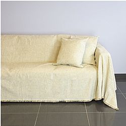 Ριχτάρι διθέσιου καναπέ 250x180cm, ακρυλικό σενίλ, ιβουάρ, ελληνικής κατασκευής FENNEL 18C01IV2