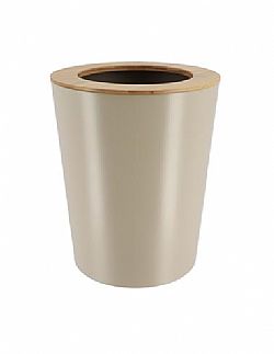 Κάδος αποριμμάτων μεταλ./καπάκι bamboo 5lt εκρού PLASTONA 06.6550165 