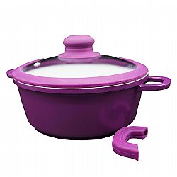 ΚΑΤΣΑΡΟΛΑ με Γυάλινο Καπάκι 7,7 Λίτρων 28cm Μωβ MAGICOOK MK-7841P