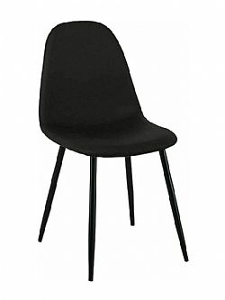 CELINA Καρέκλα Μέταλλο Βαφή Μαύρo, Pvc Μαύρο 45x54x85cm Woodwell ΕΜ907,4ΜP